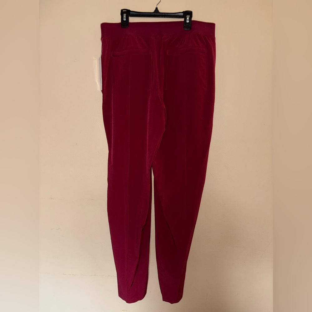 Athleta Brooklyn Heights Pant Athleisure Gym Burgundy 12 Tall High Waist - Picture 4 of 4